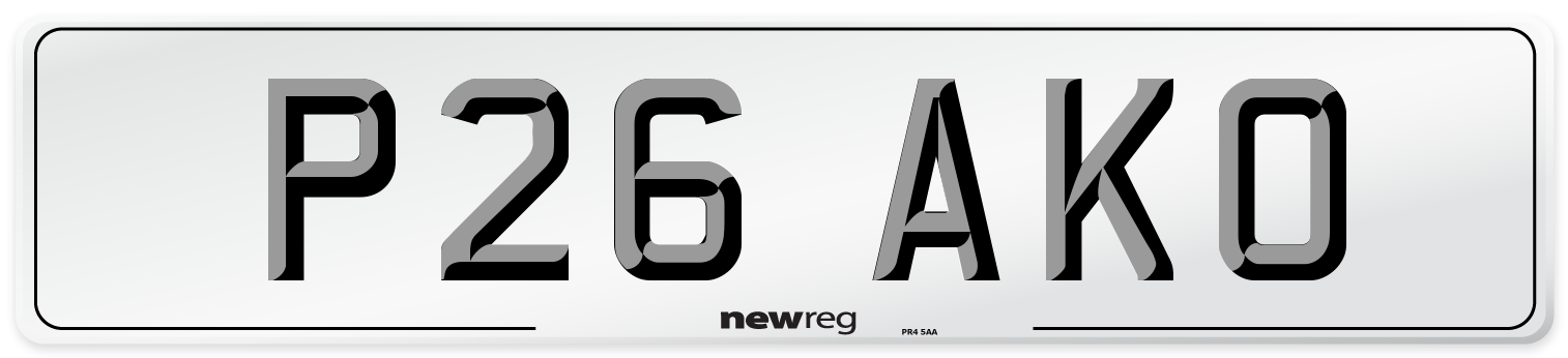 P26 AKO Number Plate from New Reg